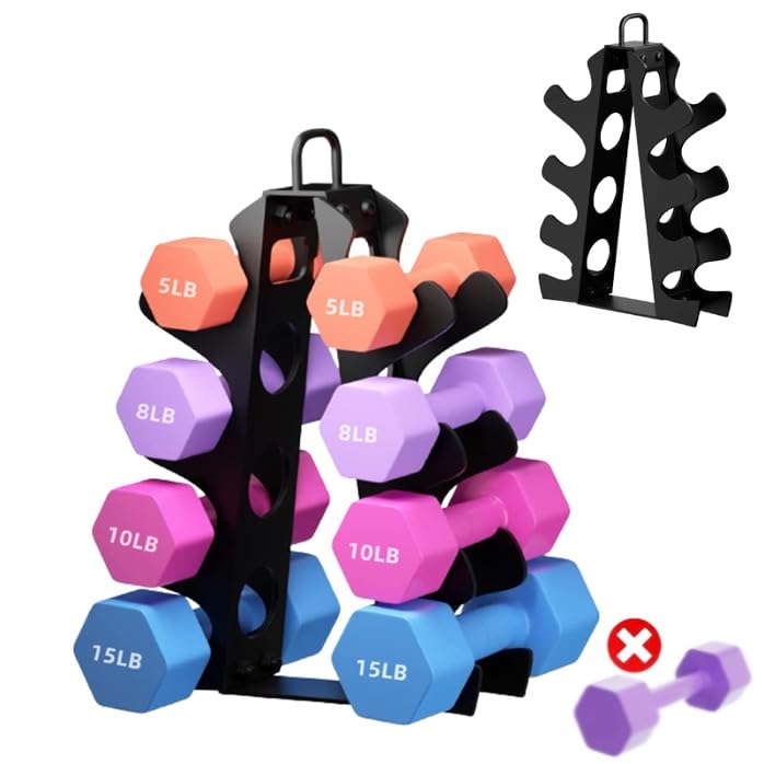 Weight Rack for Dumbbells, EXBTOKA Compact A-Frame Dumbbell Rack Stand Only, Dumbbell Rack with Handle, for Home Gym Workout