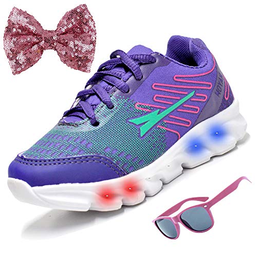 Tênis Led Infantil Menina + Laço de Cabelo + Oculos - R4041- RAYON Feminino Tamanho:33
