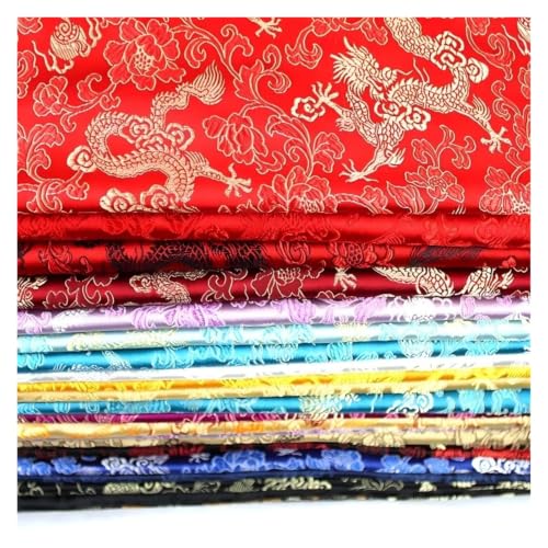 Tissu brocart chinois en satin gris foncé matériel couture et patchwork