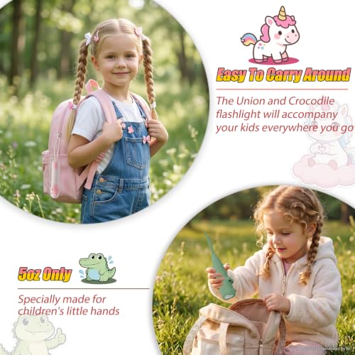 Image of Rechargeable Kid's Flashlight, LED Kid Flashlight for Boys and Girls, Pink Unicorn for 4-6 Year Old Girls and Boys, Camping and Outdoor Exploration, Birthday Gift (Crocodile+Unicorn)