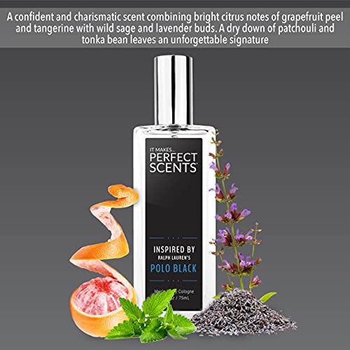 Image of Perfect Scents Fragrances, Inspired by Ralp.h La.uren's Pol.o Black, Men's Eau de Toilette, CLEAN, Vegan, Paraben-Free, Never Tested on Animals, Spray Cologne, 2.5 Fluid Ounces
