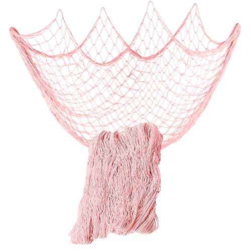 Image of Nature Fish Net Wall Decoration with Shells, Ocean Themed Wall Hangings Fishing Net Party Decor for Pirate Party,Wedding,Photographing Decoration