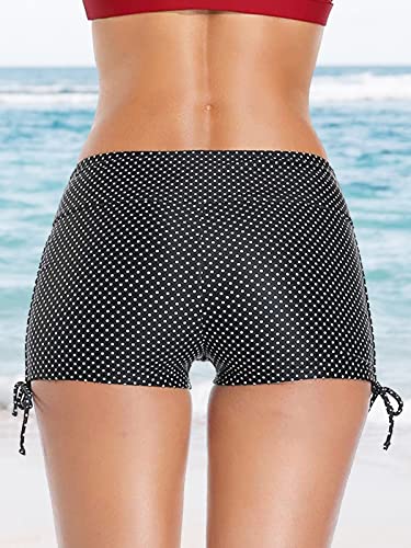 Miyang Women's Polka Dot Pant Bikini Bottom Adjustable Tie Boy Short M (Waist 28.5"-30.5") #TOP2