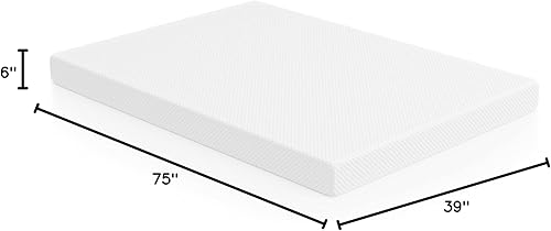 Miniatura 2 de HOMES Inside + Out Zinne - Colchón tamaño individual, firmeza media de 8 pulgadas, CertiPUR-US, hipoalergénico, espuma viscoelástica de gel, sueño