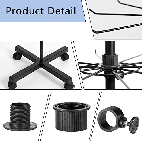 2 Pcs Retail Display Stand 7 Tier Spinner Display Rack Hats Jewelry Keychain Craft Show Rack with Hooks for Malls, Showroom, Retail Store Mall Business (Black)