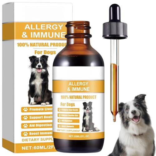 SEECCC Dog Yeast Infection Treatment Spray Yeast Infection Treatment for Dogs for Itchy Skin & Ears Fast-Acting Soothing Solution for Allergies & Itching Relief in Dogs - 60ml