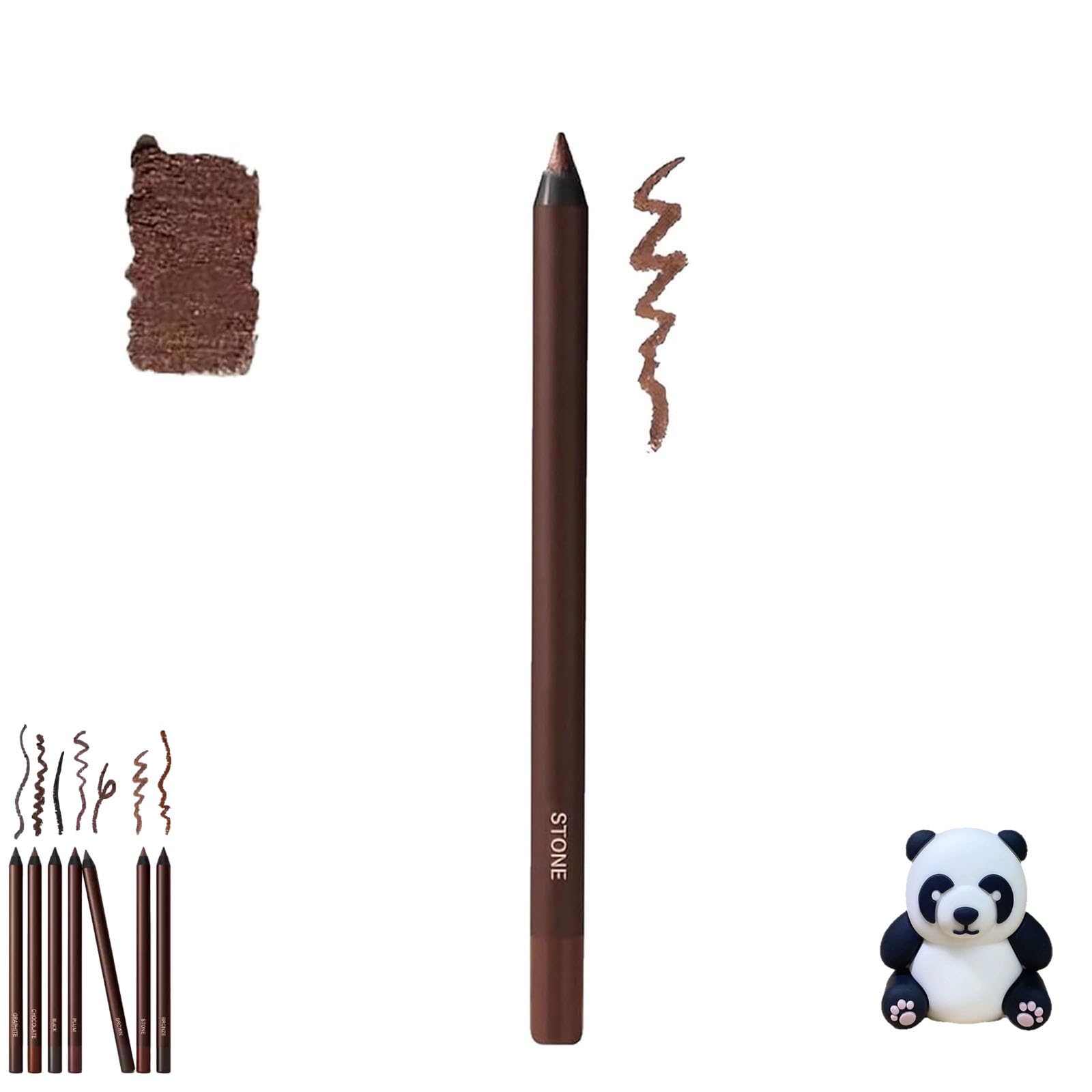 Systemous Eyeliner Pencil, 2-in-1 Eyeliner Eyebrow Pencil, 24 Hour Waterproof Double-Ended, Smooth and Easy to Color with Panda Sharpener (Slate)