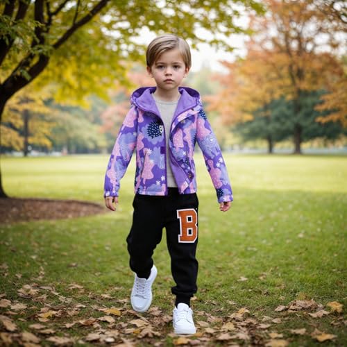 Kids Waterproof Rain Jackets Lightweight Raincoats Fleece Lining Loose Fit Casual Hooded Windbreaker for Boys Girls3