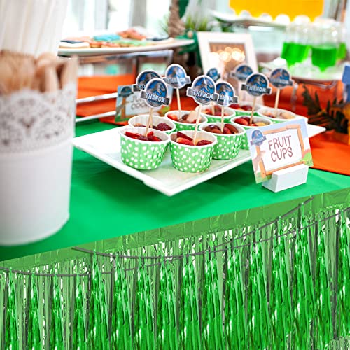 Image of 4P Green Foil Fringe Metallic Streamers Banner Tassel Garland for Parade Floats, Bachelorette, Wedding, Birthday, Halloween, Christmas, Bridal /Baby Shower Party Decorations