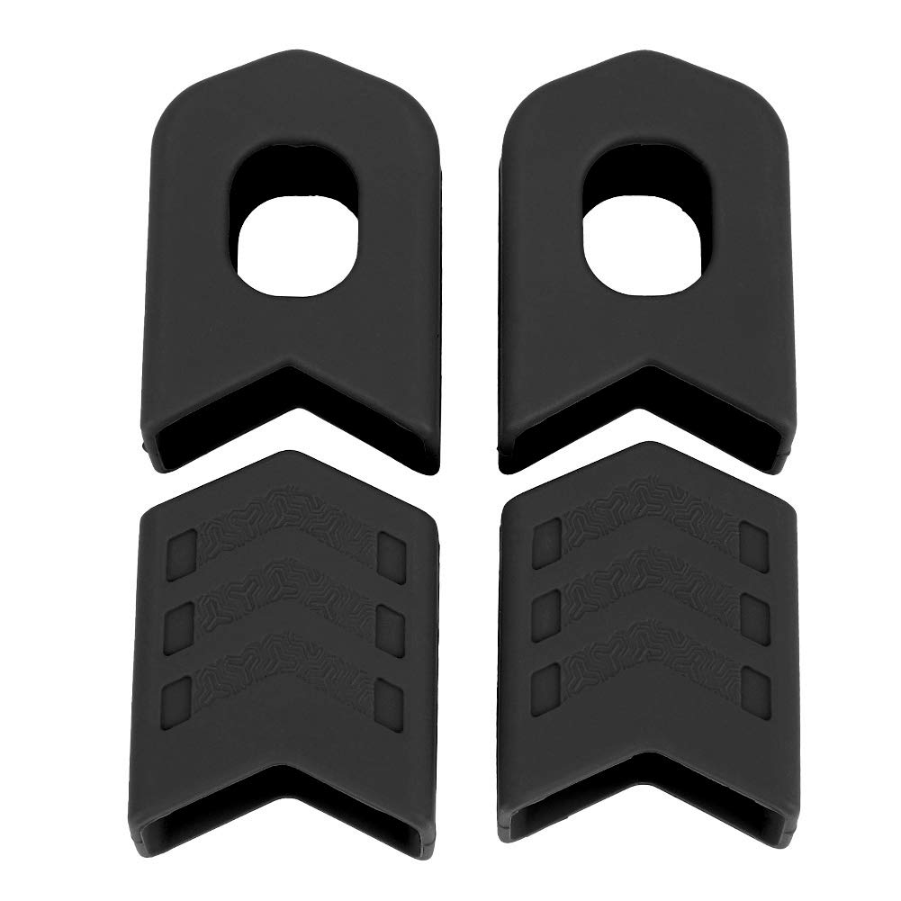 Fundas para Platos y Bielas de Bicicleta, Protector de Silicona para Manivela, Negro, 1 Par
