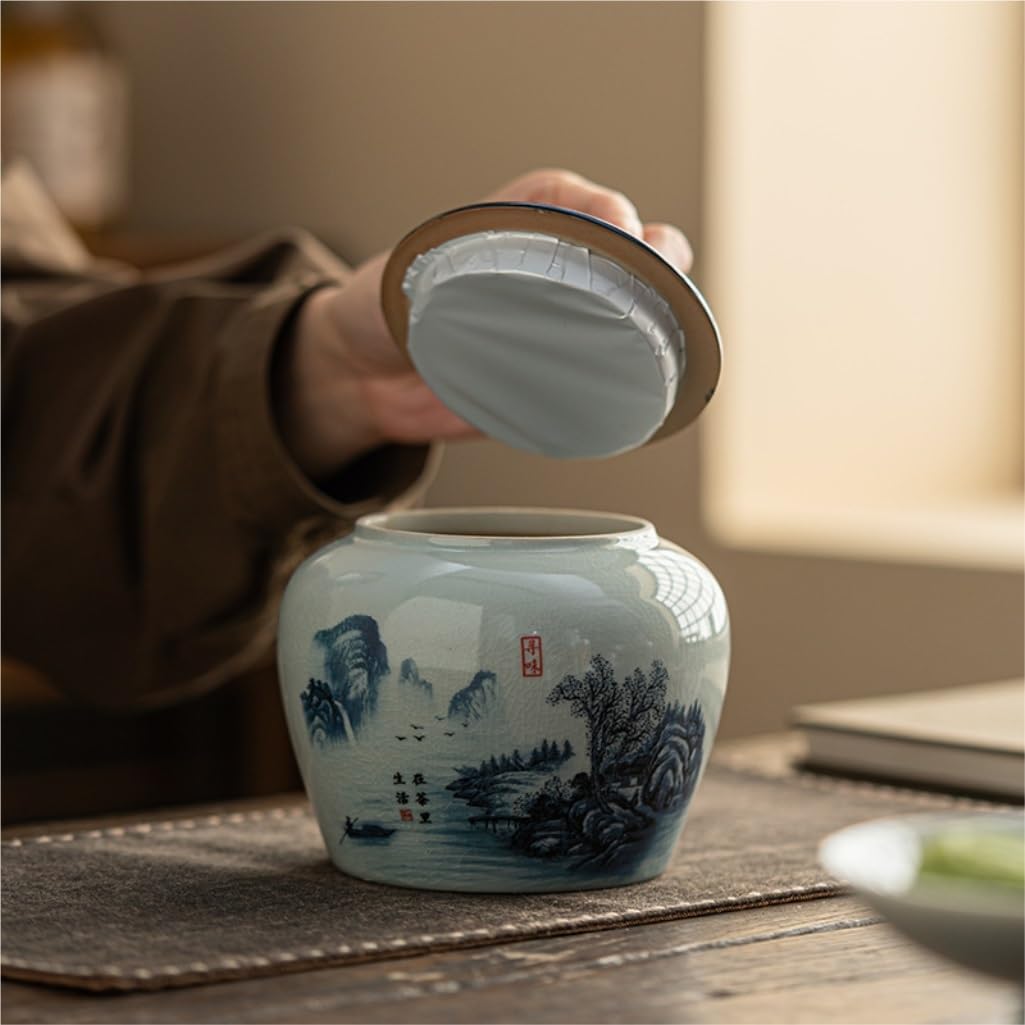 XYNSNDB Teekanister, Aufbewahrungsdosen für losen Tee, grüner Tee, schwarzer Tee, Aufbewahrungsbehälter, Dosen, Leere Dosen, chinesisches Tee-Set, Doppeldosen, Geschenkbox-Set, Teedose