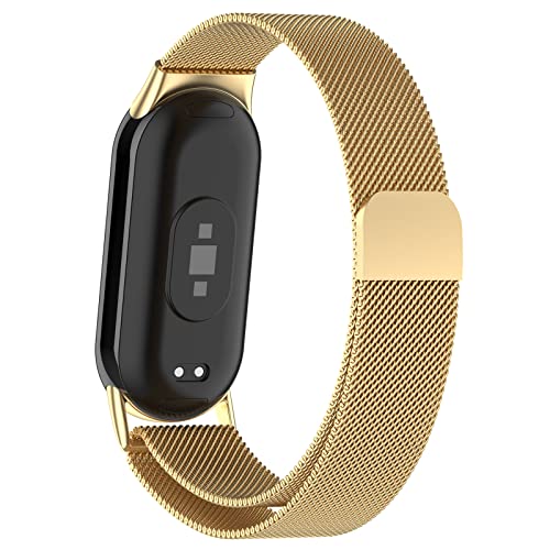 Milanese Magnetic Straps for Xiaomi Smart Band 10/9/8 Strap Men Women,Magnet Stainless Steel Mesh Metal Bracelet Adjustable Waterproof Replacement Sport Wristband Band for mi Band 10/9/8