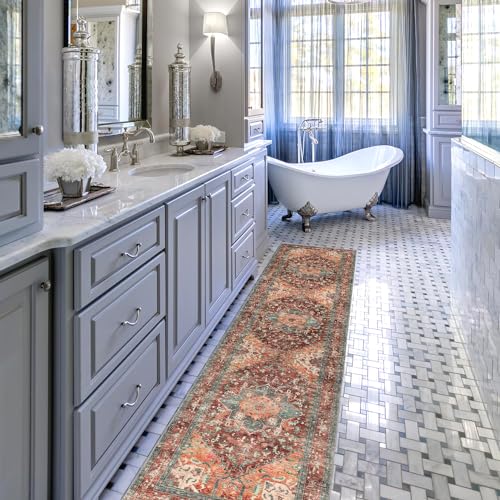 Yamaziot DD-FYRCA-ORG28 Washable Runner Rug, 2X8 Non-Slip Boho Vintage Hallway Rug Runner thumb #7