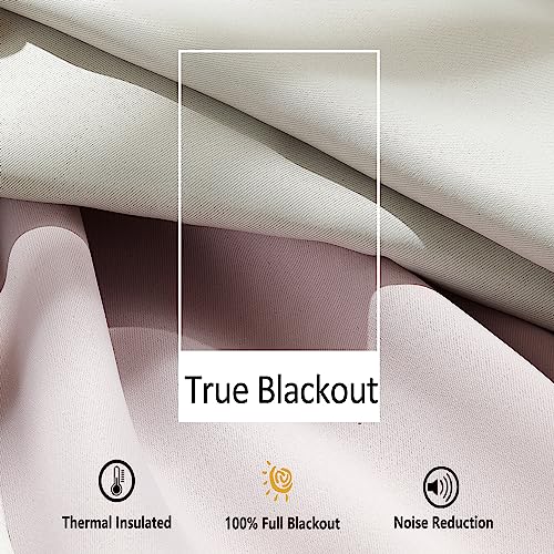 Image of Ivory Full Blackout Curtains for Living Room Bedroom 95 inch Energy Saving Window Curtains Ivory / Beige Pom Pom Thermal Insulated Curtain Panels for Baby Nursery Girl's Room 52 inchW Rod Pocket 1 Pair