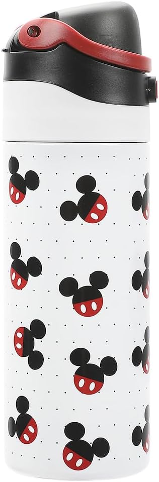 Mickey Mouse Classic Mickey Ears All-Over Print White 24 Oz Stainless Steel Water Bottle - Image 6