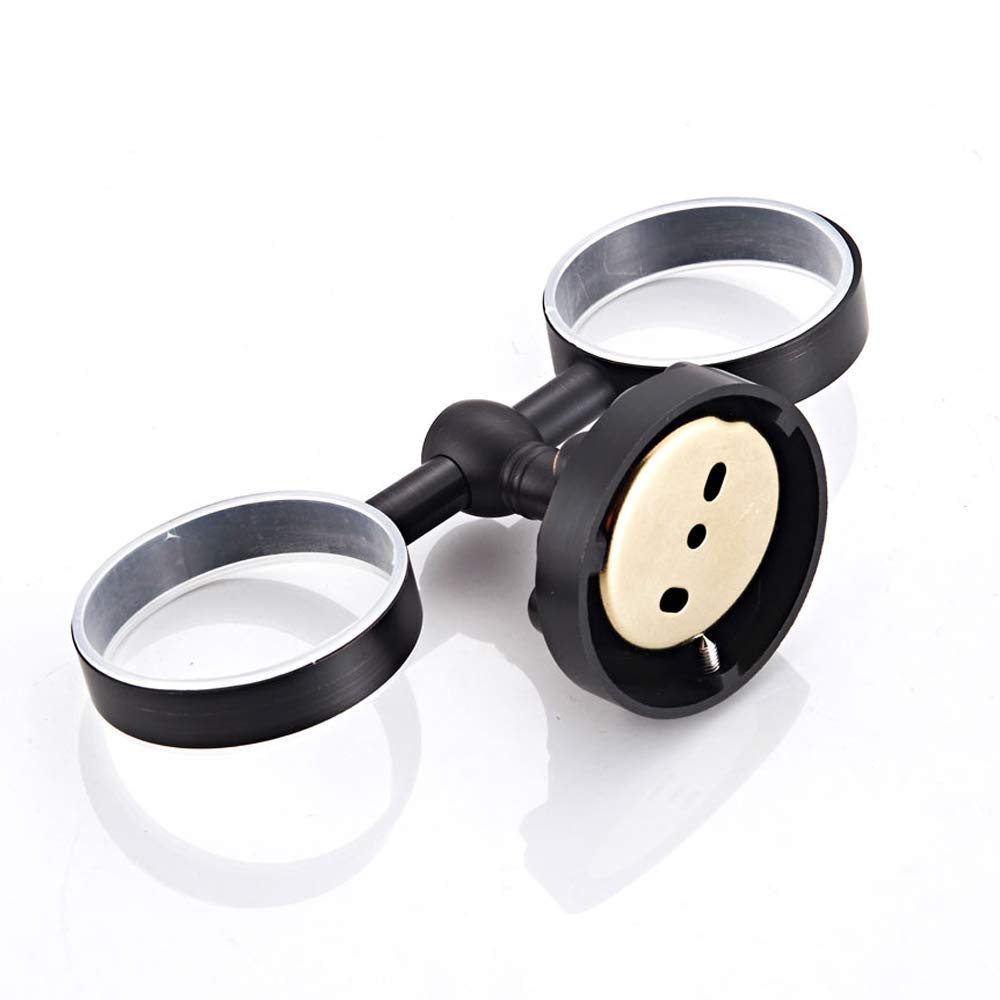 Soporte para cepillo de dientes montado en la pared con 2 vasos de cerámica, soporte para vaso de pasta de dientes, soporte organizador de encimera de baño, accesorios de baño de latón (bronce