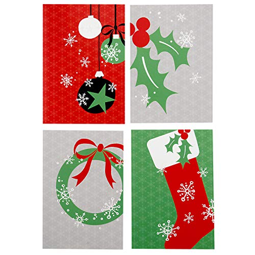 Image Arts Boxed Christmas Cards Assortment, Snowy Holiday Icons (4 Designs, 24 Cards with Envelopes)