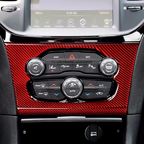 Brmyl Car Central Control Air Conditioning Panel Decals For 2015-2023 Chrysler 300 Accessories Carbon Fiber Interior Stickers #TOP4
