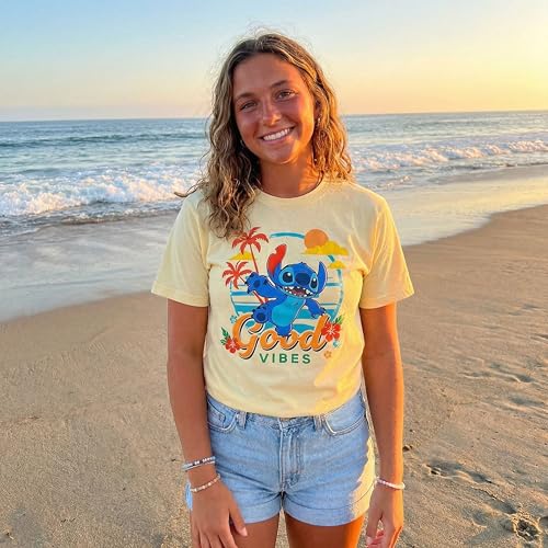 Image of Disney Lilo & Stitch Juniors Graphic T-Shirt - Stitch Tee for Women, Short Sleeve, Sizes XXS-3XL
