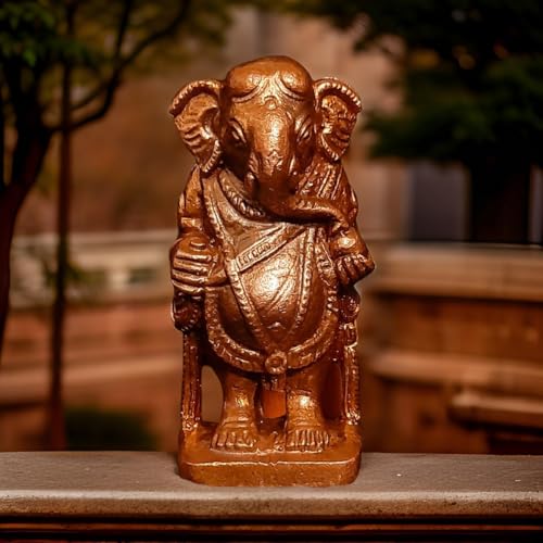 Image of Copper Ganesh Idol 2.2 in | Patina Antique Finish | 130g