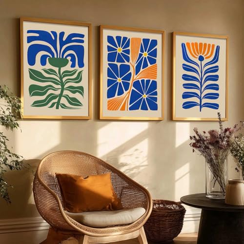 Image of kotart Boho Art Home Decoration Paintings With Frame For Living Room Bed Room Hotel Wall Decor Digital Reprint Set of 3 (19X25 inch)