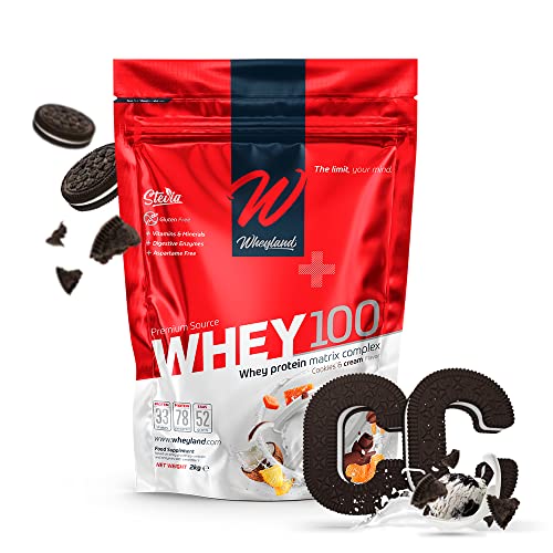 WHEYLAND WHEY100 - WHEY PROTEINA CONCENTRADO DE SUERO LECHE COMPLEX Cookies & Cream 2KG Cover