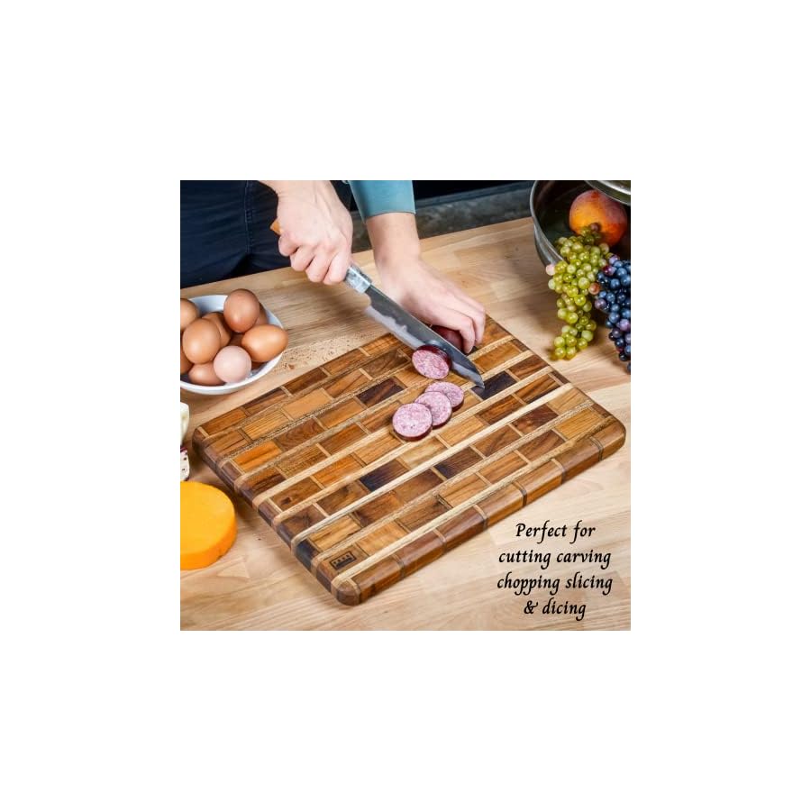 Artisanal-Teak-Charcuterie-Cutting-Cheese-Bread-Board-Handmade16x12x1-for-Slicing-Dicing-Food-Serving Artisanal Teak Charcuterie, Cutting, Cheese & Bread Board, Handmade,16x12x1, for Slicing, Dicing & Food Serving