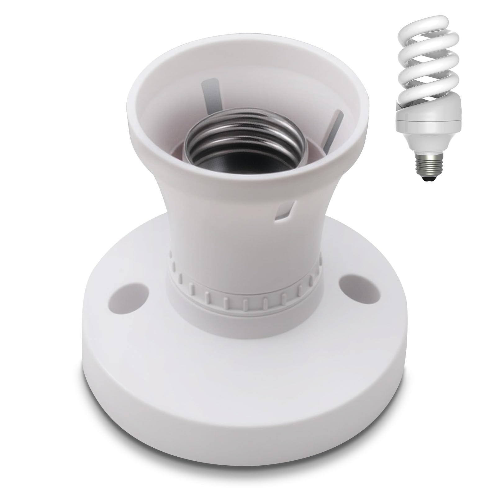 E27 Lamp Holder, Standard Edison Screw Bulb Socket, Durable E27 Light Fitting, Universal Replacement Lamp Base for LED, Incandescent & CFL Bulbs, Indoor Lighting Fixture for Home Office Commercial Use