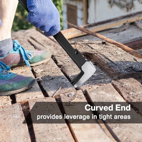 Lytool 14" Nail Puller & Cats Paw Pry Bar, Heavy Duty Cat's Claw Nail Remover with Forged CR-V Steel, Angled Chisel Tip & Non-Slip Grip for Home Renovation, Woodworking & DIY Projects - Image 6