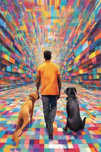Chiens et propriétaires Diamant Point de Croix XXL pour combler un grand mur vide