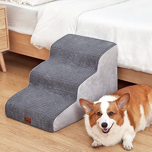 Pawque-Dog-Stairs-and-Ramp-for-High-Bed-Or-Couch-Non-Slip-Balanced-Pet-Steps-Easy-to-Walk-for-Small-Medium-Short-Legged-Older-Dog-Pet-Safe-Up-to-40-lbs-3-Steps-Grey Pawque Dog Stairs and Ramp for High Bed Or Couch Non Slip Balanced Pet Steps Easy to Walk for Small Medium Short Legged Older Dog Pet Safe Up to 40 lbs 3 Steps Grey