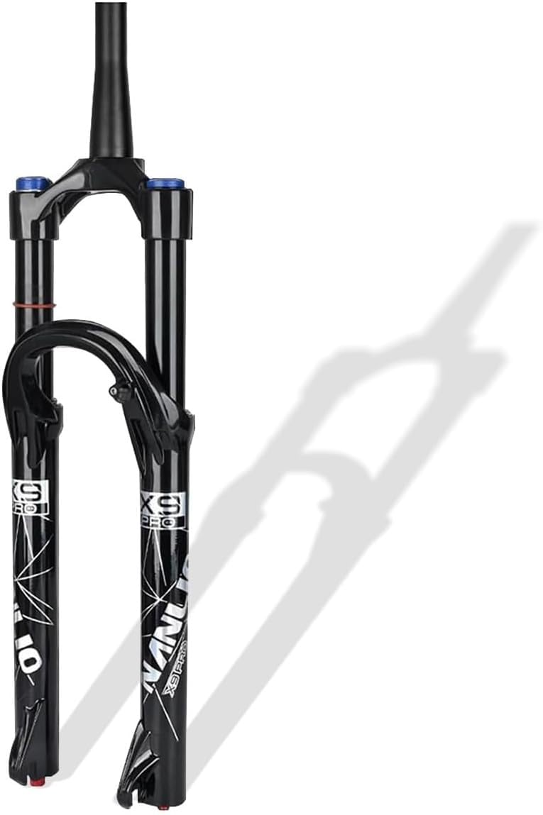 AZQOHMIS 26/27.5/29 Inch Mountain Bike Air Suspension Fork, 140mm Travel, 1-1/8" Straight/Tapered Steerer, 9x100mm QR, Disc Brake, Manual & Remote Damping Adjustment C,29in