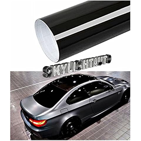 60" X 53" Gloss Black Vinyl Film Wrap Sheet with Air Release Pockets Bubble Free Cover