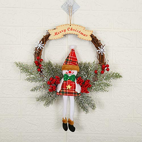 Stafeny Christmas Wreath Decorations Handmade Rattan Weaving Christmas Wreaths for Front door Indoor and Outdoor Garden Living room Bedroom etc