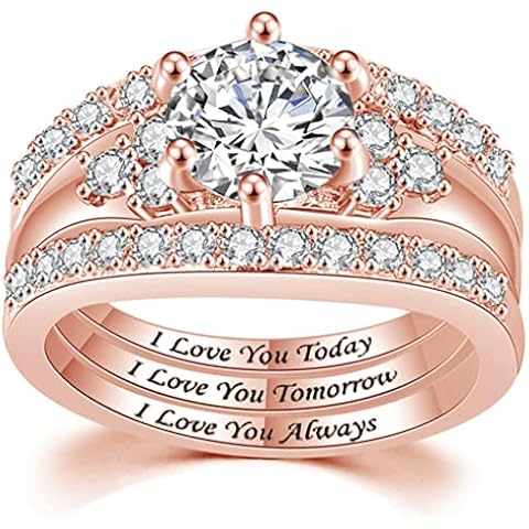 Jude Jewelers Rose Gold Halo Ring Set Cover