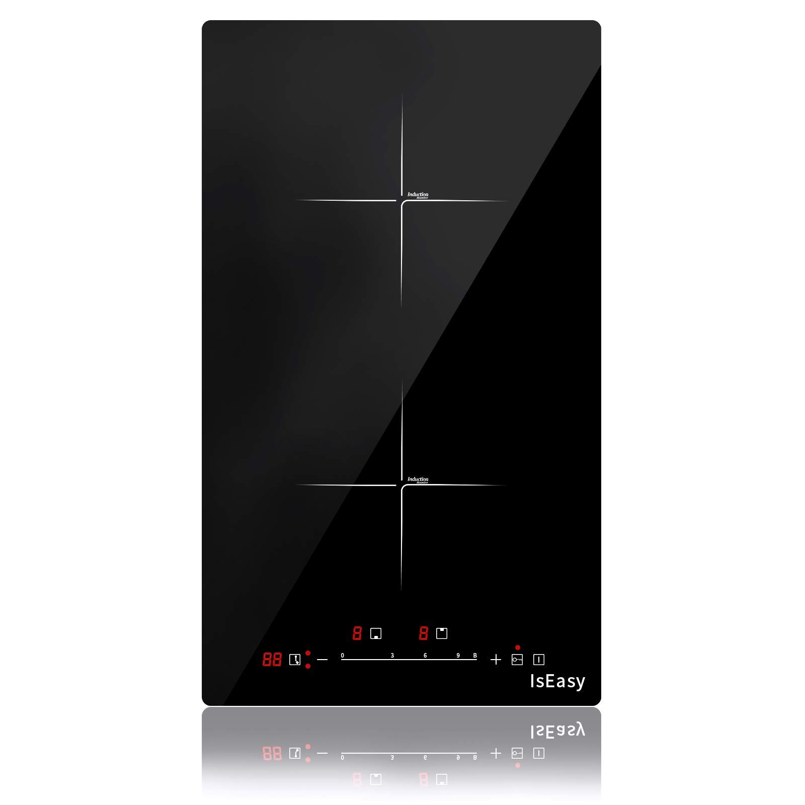 Elettrico Piastra a Induzione, Piano cottura Vetro a induzione (2 Fuochi - 3400W)