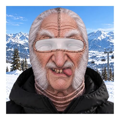 Funny Ski Mask Realistic Full Face Balaclava Old Man Ski Mask - image 5