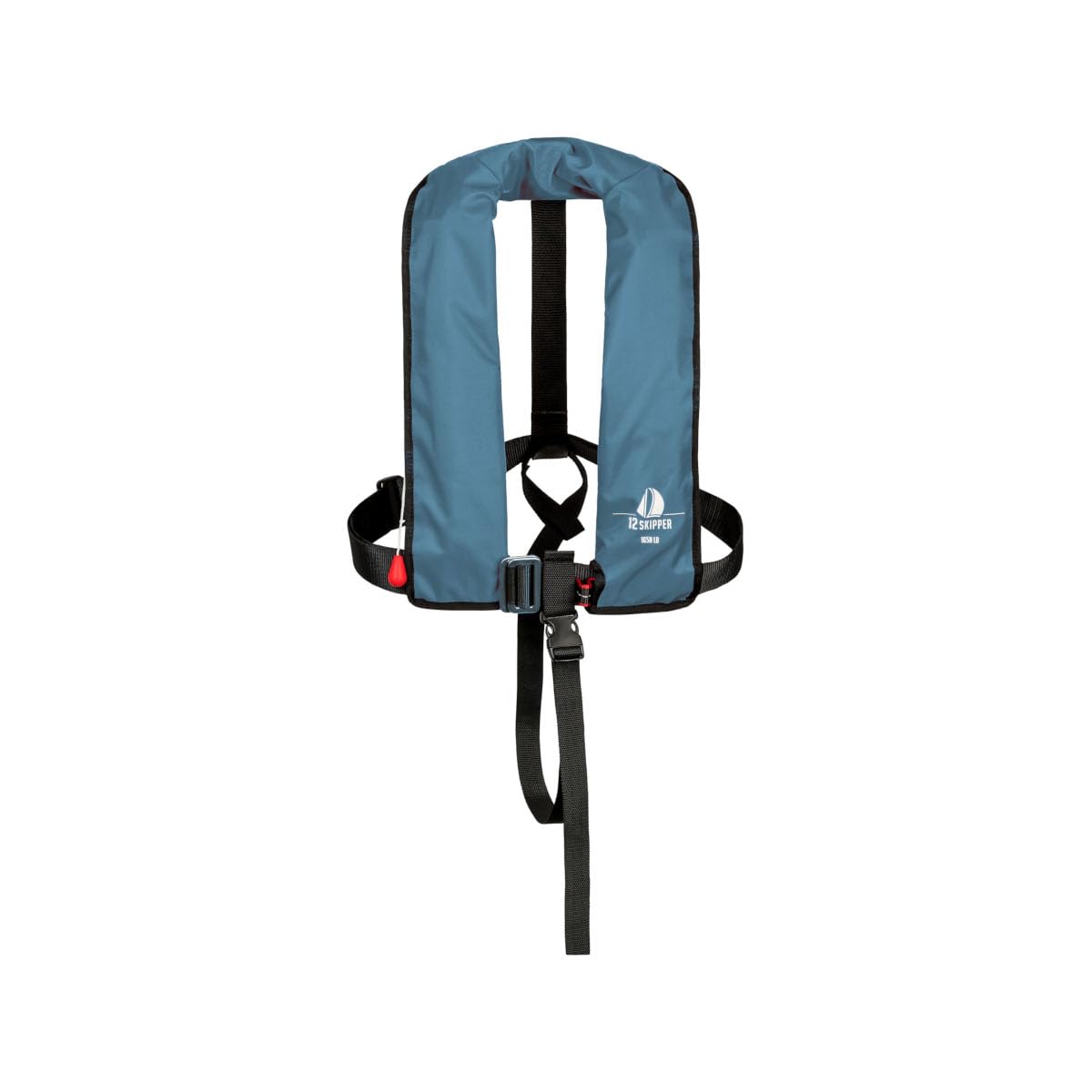 Gilet di salvataggio automatico 165N con imbracatura, giubbotto di salvataggio blu acciaio