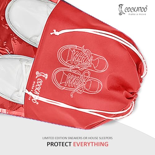 Image of Cockatoo Shoe Bag for Travel & Storage, Women & Men, Travelling Shoe Storage Bag, Shoe Storage Organizer Bag - Pack of 6 Shoe Pouch(13 x 17.32 Inch)