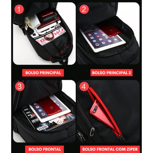 Mochila Impermeável Reforçada Escola Viagem Trabalho Faculdade (Azul)