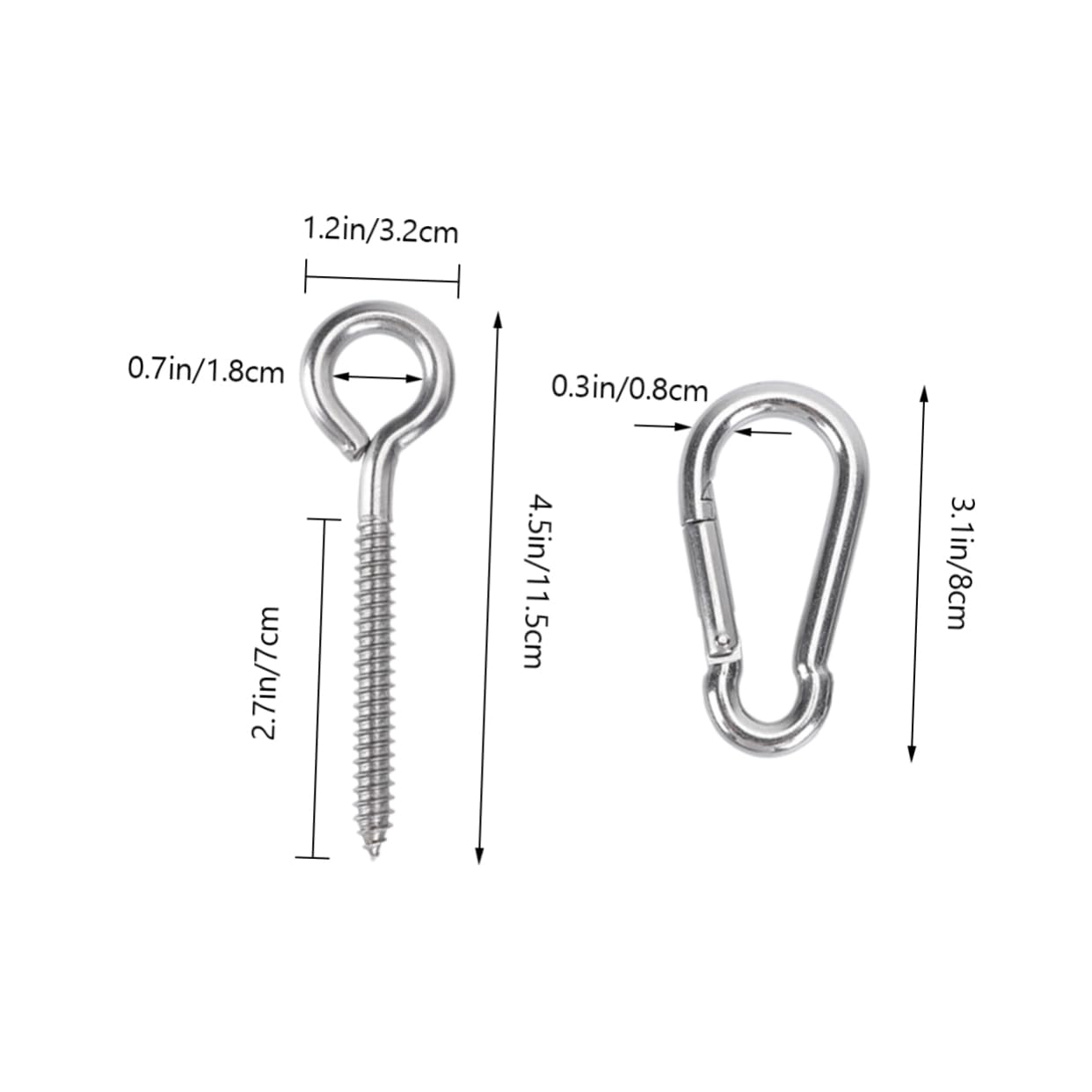 Kisangel Hanging Basket Hooks 4pcs Swing Set Accessories Kit Tree Swing Straps Hanging Kit Spring Hooks for Indoor Outdoor