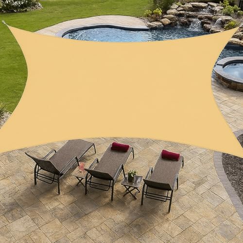 10'x13' Rectangle Sun Shade Sail &ndash; UV Block & Breathable Canopy for Patio, Garden, Backyard...