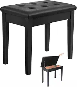 Banco para piano banqueta teclado Sonata Madeira couro Ba100