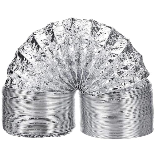 Image of ClickNest 100mm (4 Inch) Flexible Exhaust Duct Pipe - PVC Aluminum Air Vent Hose for Kitchen, Bathroom, Fan System - 10ft Long