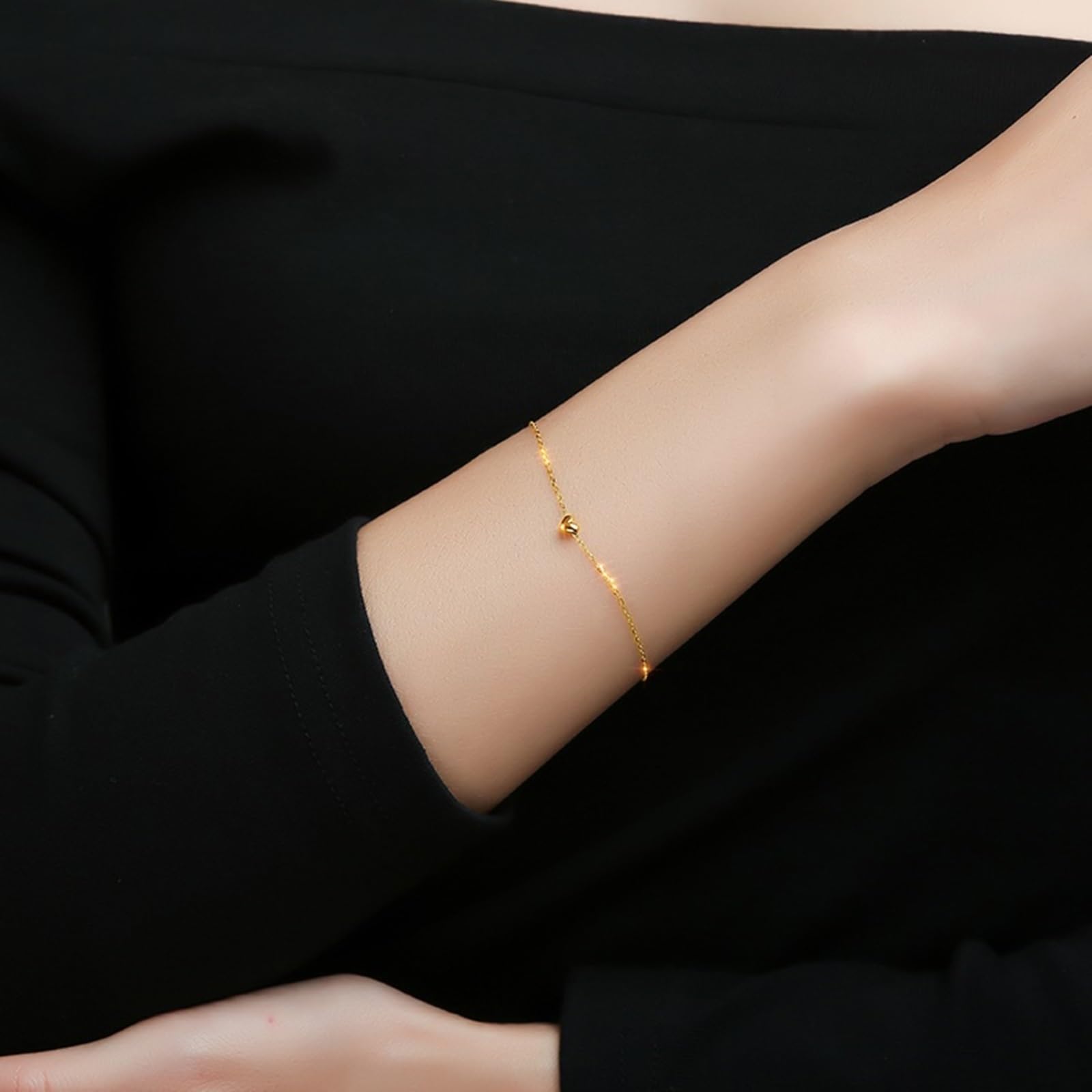 Bracciale Oro Giallo Donna 18k/14k/9k, Bracciale a Catena a Forma di Cuore 16-18 cm Estensione 4 cm, Braccialetto da Sposa Fidanzati