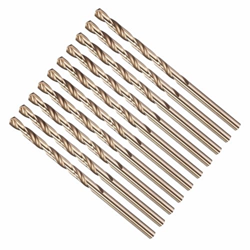 CoCud ドリルビット、#26 切削直径、4341 HSS ナンバージョバービット 金仕上げ 135° 切削角度 -(用途:プラスチック、木材、軟金属の穴あけに適しています)、10個入り