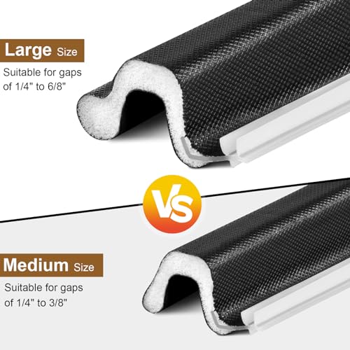 Image of Door Weather Stripping, Kerf Weather Stripping for Doors with Groove,Weather Stripping Door Seal for Large Gap and Easy Installation(26, Black)