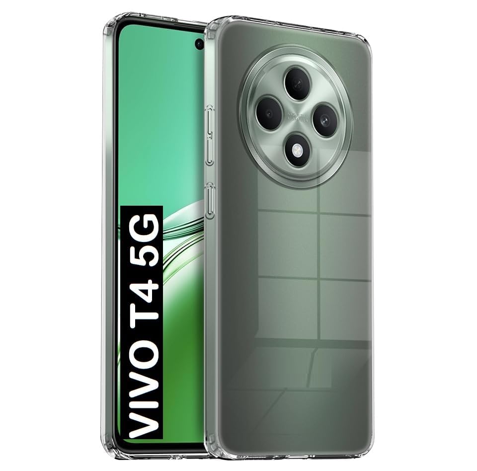 Image of Soft Silicone TPU Flexible Back Cover Compatible with Vivo T4 5G / iQOO Z10 5G