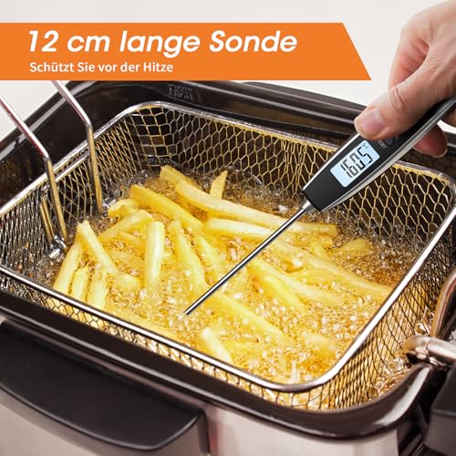Foto von DOQAUS Fleischthermometer Grillthermometer Bratenthermometer Küchenthermometer Digital Thermometer mit 3s Sofortiges Auslesen für Küche, Kochen, Grill, BBQ