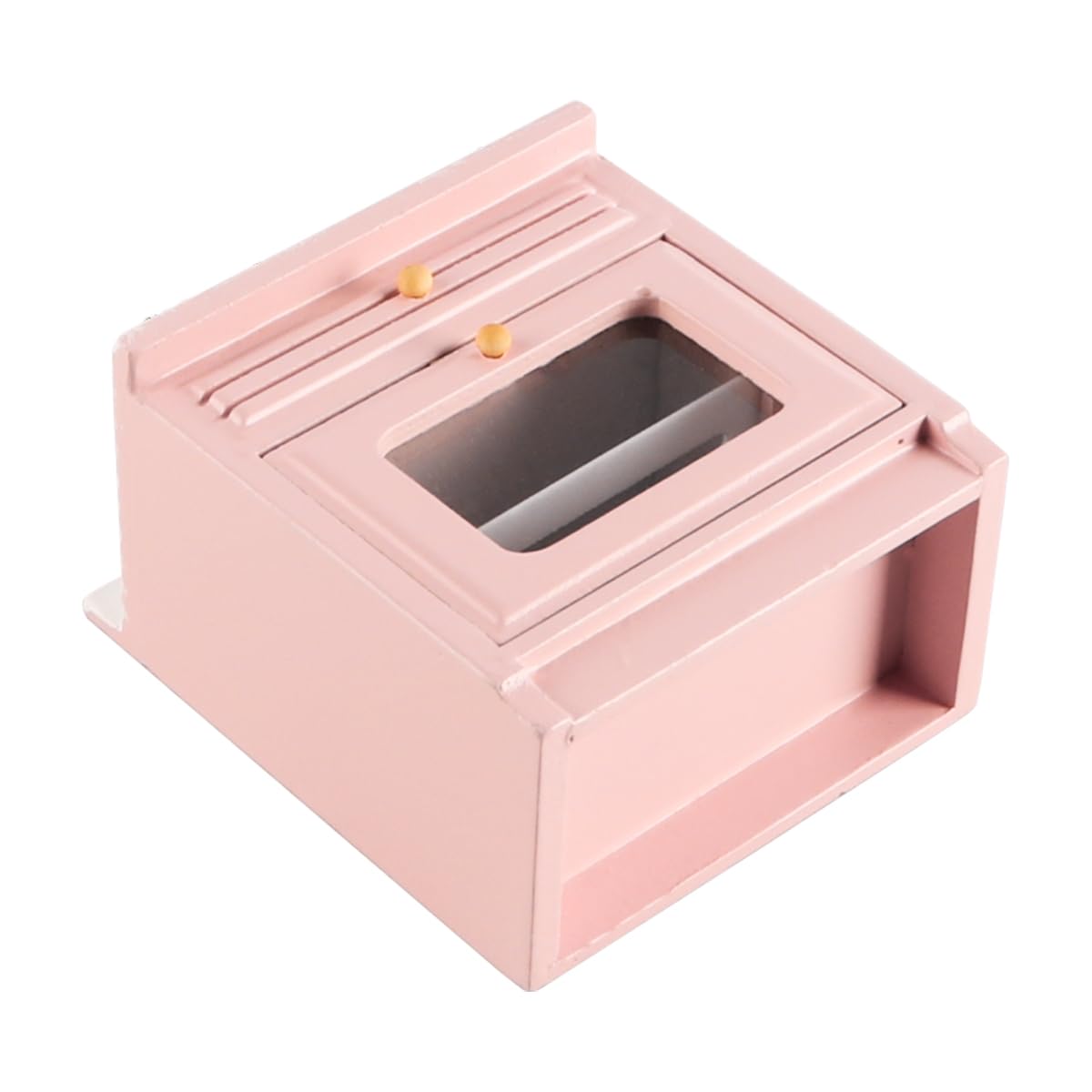 FONGKNOX Doll House Miniature Cooker Stove Oven Pink Miniature Kitchen Furniture Model Accessories 1:12 Simulation Mini Wooden Furniture for Doll House Kitchen Decor - Image 3
